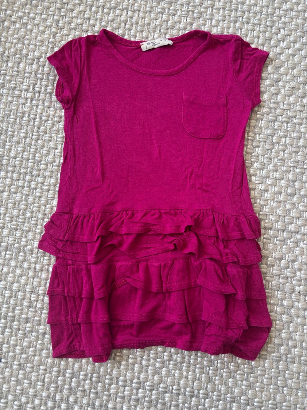 Pinc Premium Fuchsia Ruffle-Hem Girls' Dress